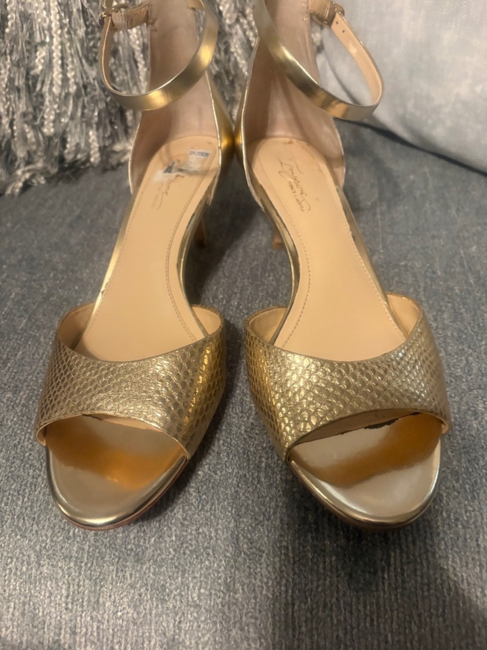 Gold kitten heels
